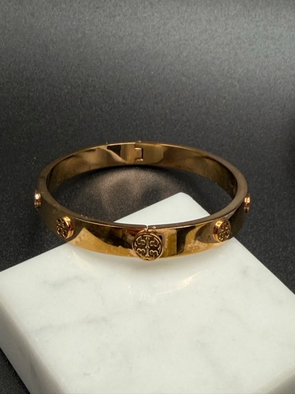 Tory Burch Hinged Bangle Bracelet #E437 - Picture 7 of 12